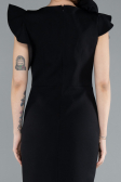 Abendkleid Midi Schwarz ABK2277