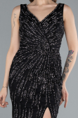 Abendkleid in Übergröße Lang Schwarz ABU4717