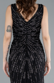 Abendkleid in Übergröße Lang Schwarz ABU4717