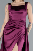 Abendkleid Lang Satin Kirschrot ABU4715