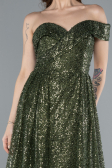 Abendkleid Lang Khaki ABU4691