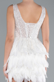 Designer Abendkleid Kurz Weiß ABK2139
