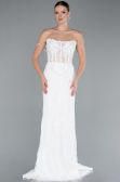 Hochzeitskleider Lang Spitze Weiß ABG035