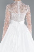 Hochzeitskleider Lang Satin Weiß ABU4249