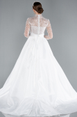 Hochzeitskleider Lang Satin Weiß ABU4249