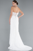 Hochzeitskleider Lang Spitze Weiß ABG035