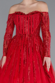 Designer Abendkleid Lang Rot ABU4719