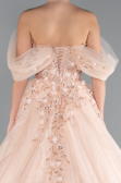 Designer Abendkleid Lang Lachs ABU4720