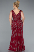 Abendkleid in Übergröße Lang Weinrot ABU4717