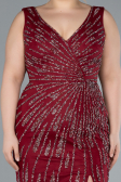 Abendkleid in Übergröße Lang Weinrot ABU4717