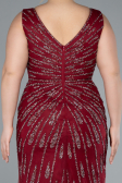 Abendkleid in Übergröße Lang Weinrot ABU4717