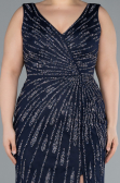 Abendkleid in Übergröße Lang Marineblau ABU4717