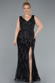 Abendkleid in Übergröße Lang Schwarz ABU4717