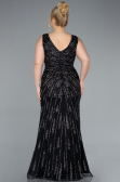 Abendkleid in Übergröße Lang Schwarz ABU4717
