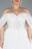 Brautkleid in Großen Größen Lang Weiß ABG099