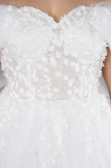Brautkleid in Großen Größen Lang Weiß ABG099