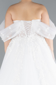 Brautkleid in Großen Größen Lang Weiß ABG099