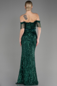 Abendkleid im Meerjungfrau-Stil Lang Smaragdgrün ABU3783
