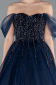 Designer Abendkleid Lang Marineblau ABU4762