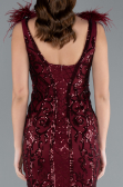 Abendkleid im Meerjungfrau-Stil Lang Weinrot ABU3669