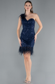Marineblau Partykleid Schuppig Kurz ABK2256