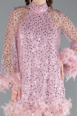 Partykleid Kurz Schuppig Puder ABK2202