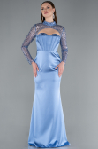 Abendkleid Lang Satin Indigo ABU4765