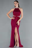 Abendkleid im Meerjungfrau-Stil Lang Fuchsie ABU4766