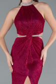 Abendkleid im Meerjungfrau-Stil Lang Fuchsie ABU4766
