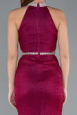 Abendkleid im Meerjungfrau-Stil Lang Fuchsie ABU4766