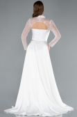Abendkleid Lang Satin Weiß ABU4765
