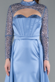 Abendkleid Lang Satin Indigo ABU4765