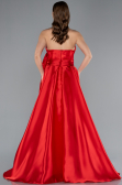 Abendkleid Lang Satin Rot ABU4774