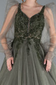 Designer Abendkleid Lang Khaki ABU2790
