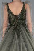 Designer Abendkleid Lang Khaki ABU2790