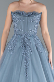 Grau Designer Abendkleid Lang ABU4431