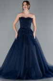 Marineblau Designer Abendkleid Lang ABU4431