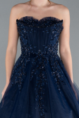 Marineblau Designer Abendkleid Lang ABU4431
