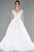Hochzeitskleider Lang Satin Weiß ABG091