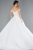 Hochzeitskleider Lang Satin Weiß ABG091