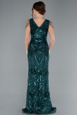 Abendkleid im Meerjungfrau-Stil Lang Schuppig Smaragdgrün ABU3842