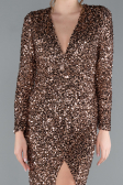 Abendkleid Lang Schuppig Kupfer ABU4763