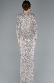 Abendkleid Lang Schuppig Beige ABU4763