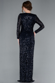 Abendkleid Lang Schuppig Marineblau ABU4763
