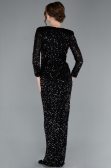 Abendkleid Lang Schuppig Schwarz ABU4763