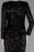 Abendkleid Lang Schuppig Schwarz ABU4763