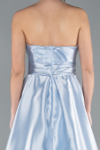 Abendkleid Lang Satin Eisblau ABU4774