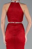Abendkleid im Meerjungfrau-Stil Lang Rot ABU4766