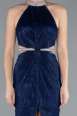 Abendkleid im Meerjungfrau-Stil Lang Marineblau ABU4766