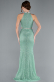 Abendkleid im Meerjungfrau-Stil Lang Minzgrün ABU4766
